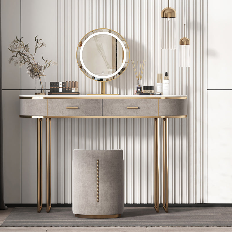 【ドレッサー】インスタ映えおしゃれ 選べる2色 テーブル 椅子 LEDミラー 茶色 100日間返品交換保証制度