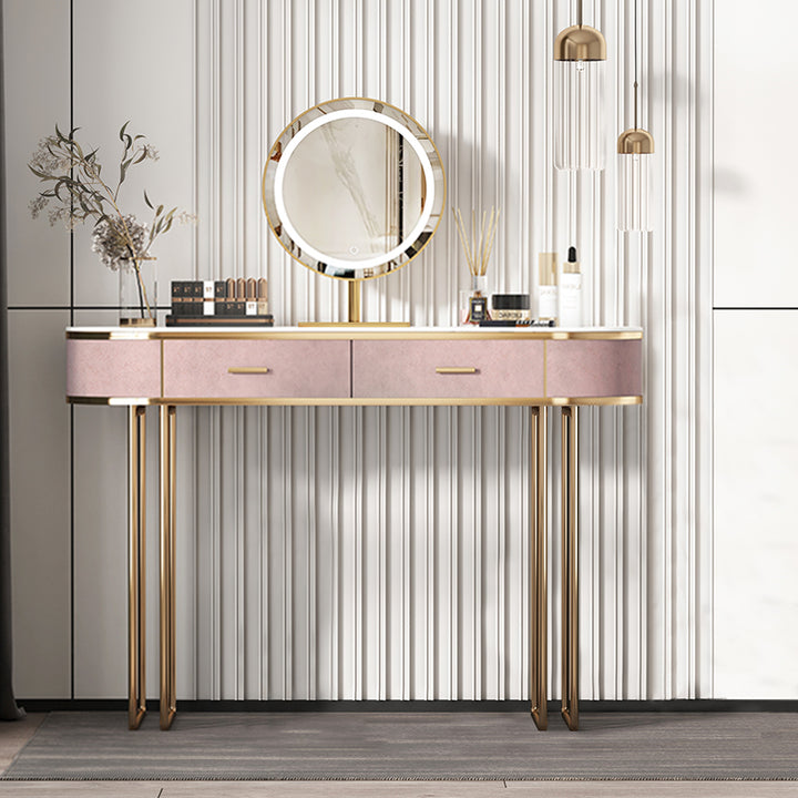 【ドレッサー】インスタ映えおしゃれ 選べる2色 テーブル LEDミラー ピンク 100日間返品交換保証制度