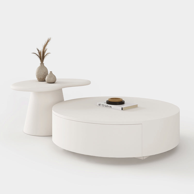 【ローテーブル】クリーム風 角丸テーブルセット