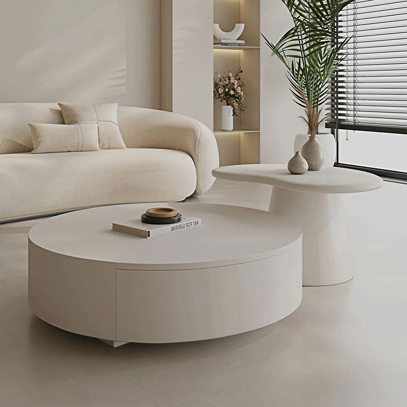 INDOORPLUS公式 | ローテーブル クリーム風 角丸テーブルセット