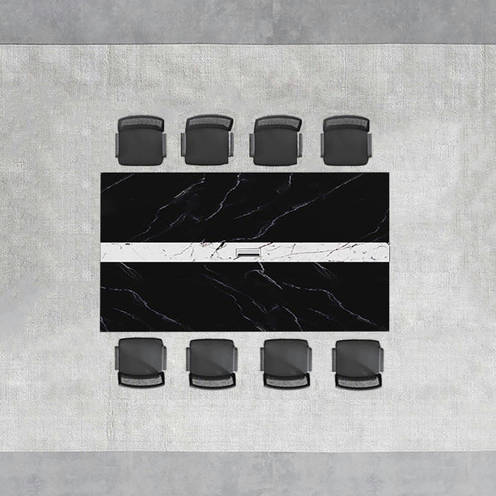 会議用テーブル おしゃれ 高品質(テーブル、椅子X8、ブラックセット) ※100日間返品交換保証