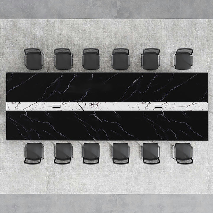 会議用テーブル おしゃれ 高品質(テーブル、椅子X12、ブラックセット) ※100日間返品交換保証