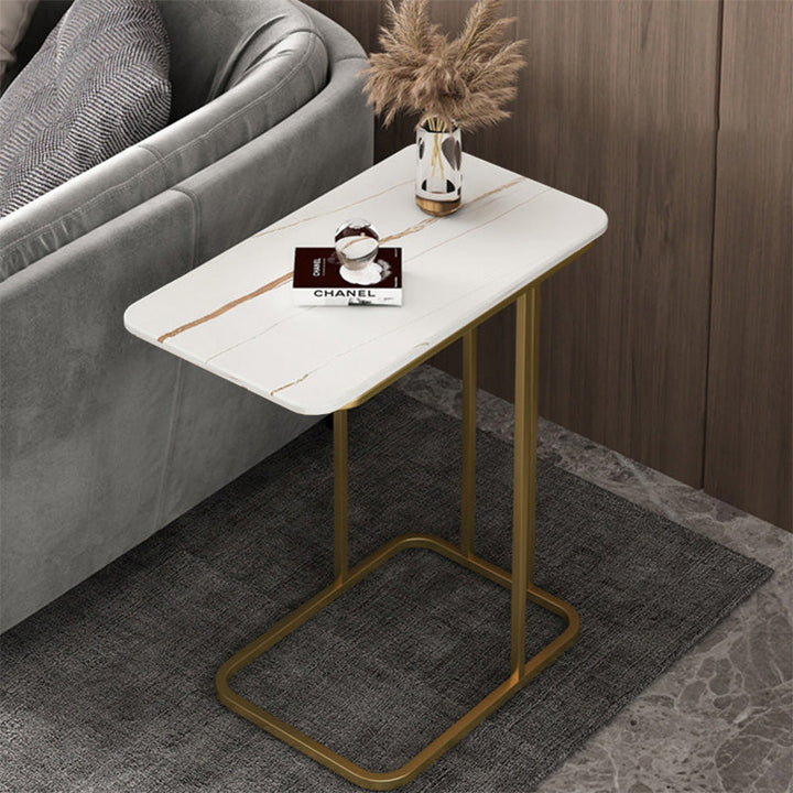 【サイドテーブル】マーブル模様おしゃれ 2色 1段式(金色のフレーム) 50*30*60 安心の100日間返品交換保証