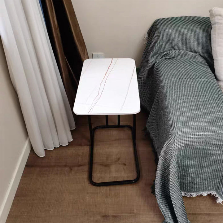 【サイドテーブル】マーブル模様おしゃれ 2色 1段式(黒色のフレーム) 50*30*60 安心の100日間返品交換保証