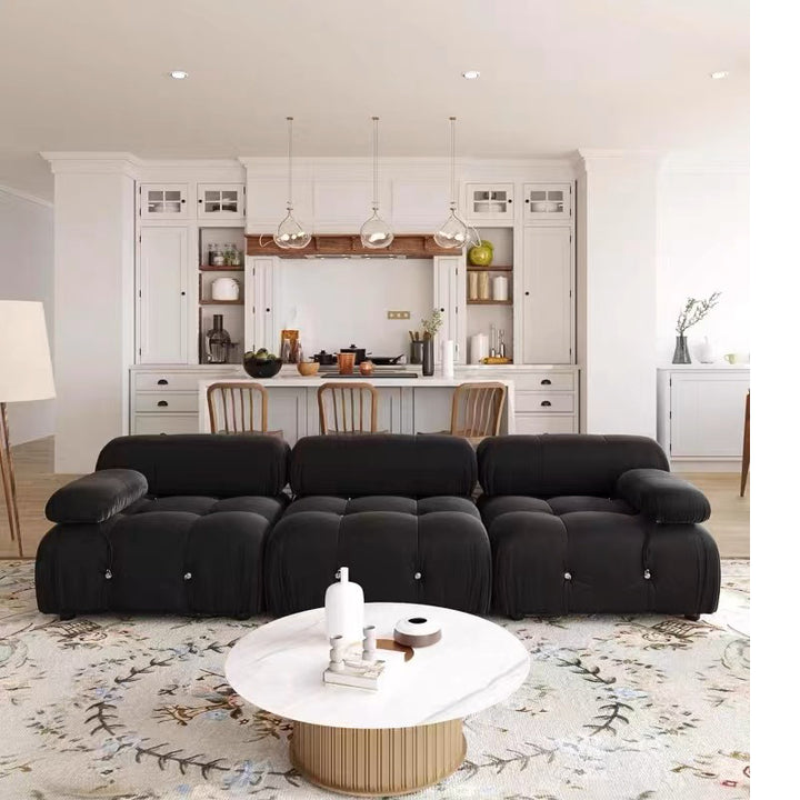 【ソファ】クリーム色おしゃれ 選べる3素材