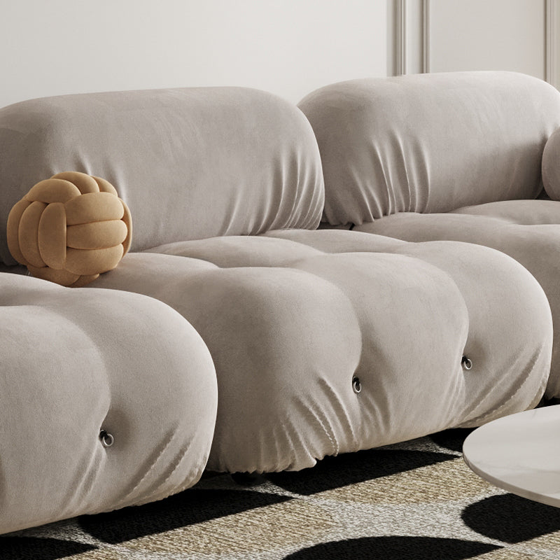 【ソファ】ソファー クリーム色おしゃれ 選べる4素材 ソファの座面の細部画像