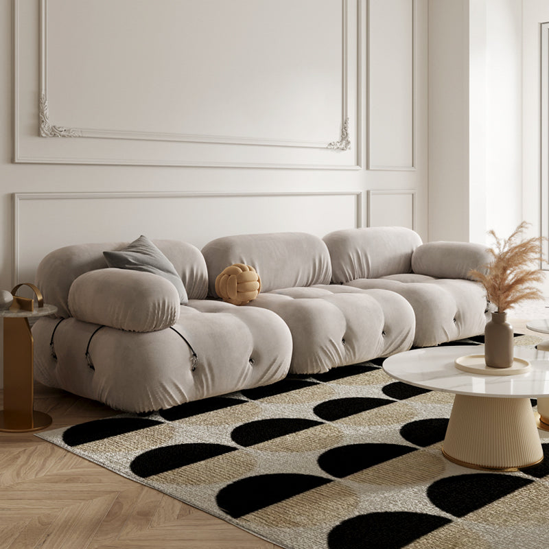 【ソファ】ソファー クリーム色おしゃれ 選べる4素材 グレー ベルベット 3人掛け270*90