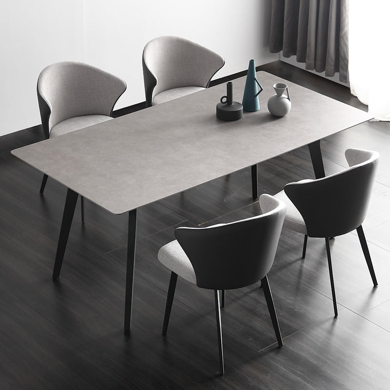 【ダイニングテーブル】イタリア風 ミニマルデザイン 選べる6サイズ グレー テーブル+チェア*4