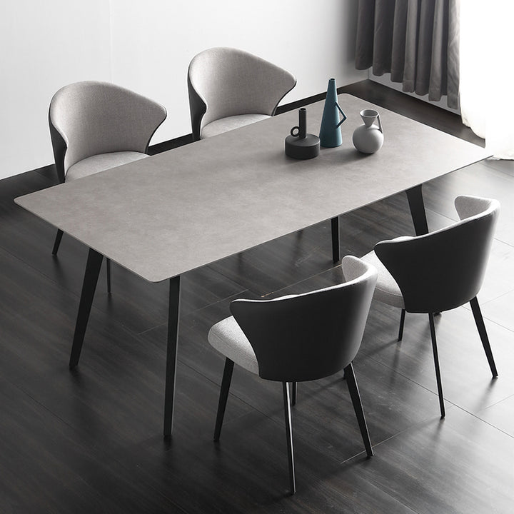 【ダイニングテーブル】イタリア風 ミニマルデザイン 選べる6サイズ グレー テーブル+チェア*4