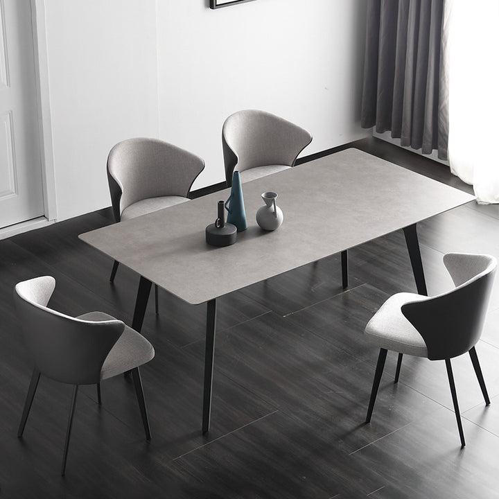 【ダイニングテーブル】イタリア風 ミニマルデザイン 選べる6サイズ グレー テーブル+チェア*4