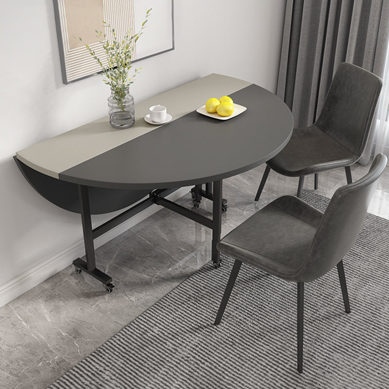 【ダイニングテーブル】シンプル 円型 伸長式 ライトグレー+グレー ダイニングテーブルセット 120*120*76