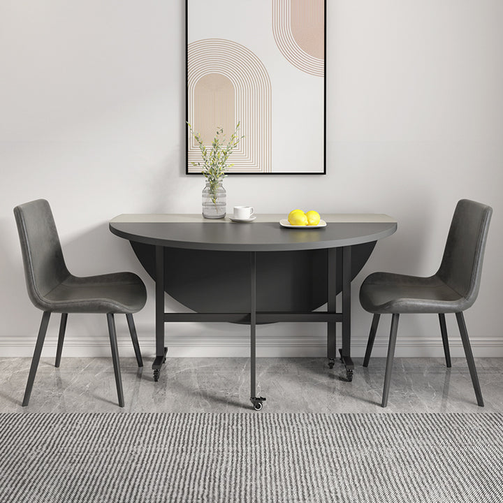 【ダイニングテーブル】シンプル 円型 伸長式 ライトグレー+グレー ダイニングテーブルセット 120*120*76