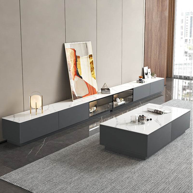 【テレビボード】マーブル柄テレビボード 選べる2色 天板色ホワイト+グレー