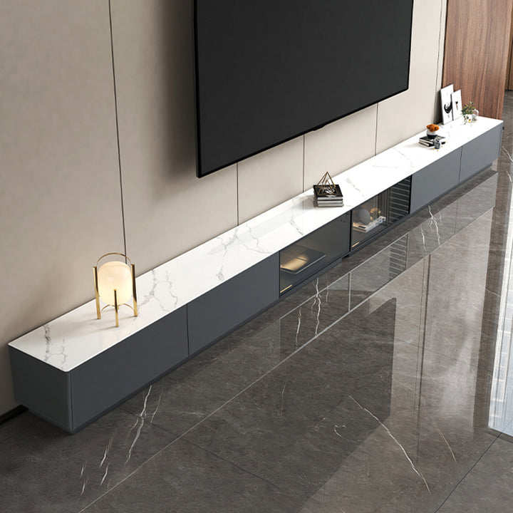 【テレビボード】マーブル柄テレビボード 選べる2色 天板色ホワイト+グレー