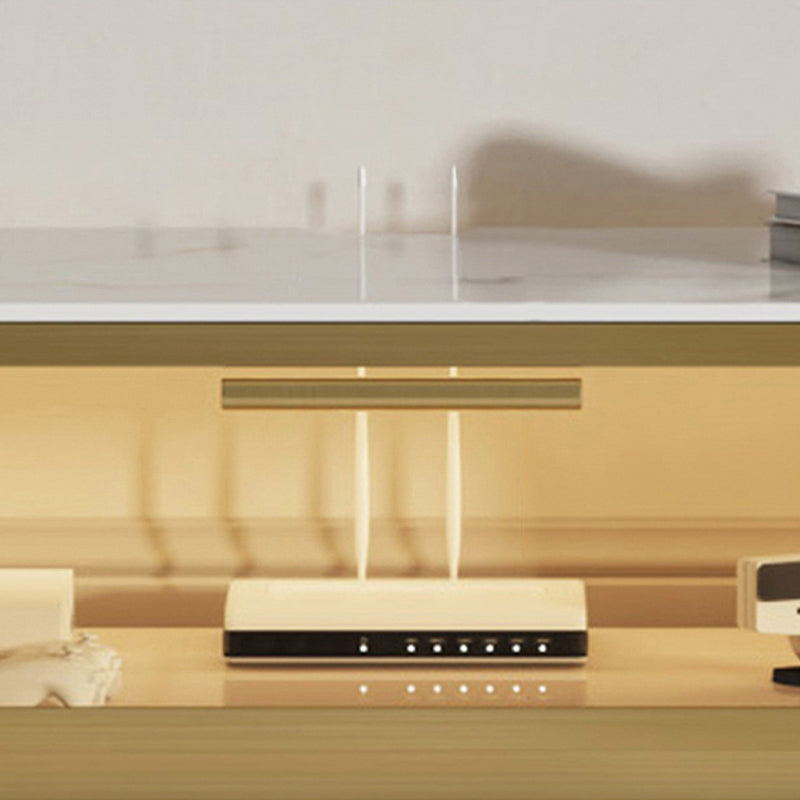 【テレビボード】繊細なデザインテレビボード 裏面の穴用孔の細部画像