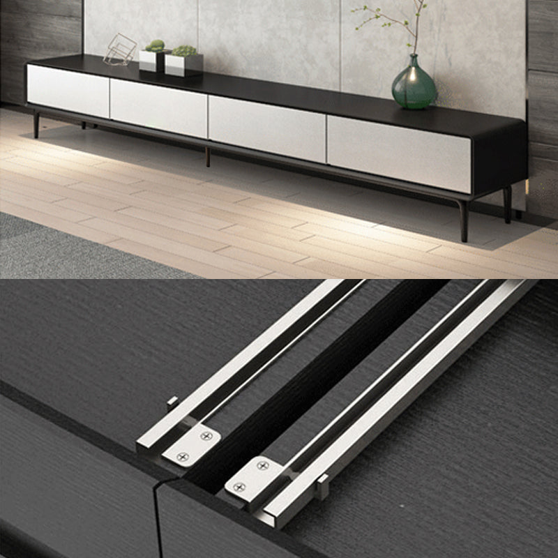 【テレビボード】モダンなテレビボード 選べる8色 ブラック+ホワイト 引き出し*4+テレビ台の細部画像