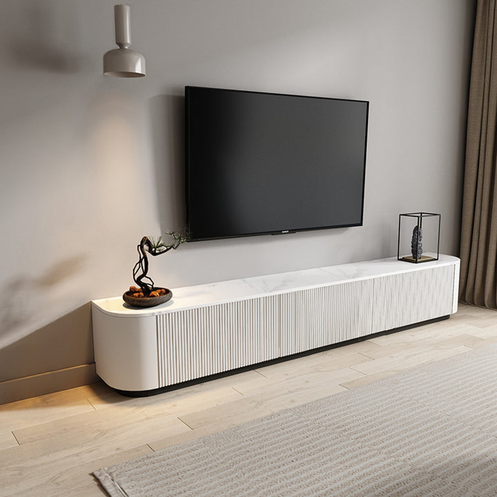 【テレビ台】シンプル なめらかな波型 優しいホワイト