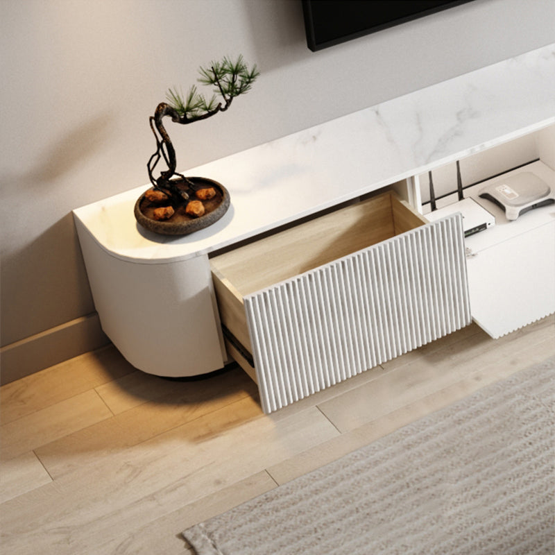 【テレビ台】シンプル なめらかな波型 優しいホワイト