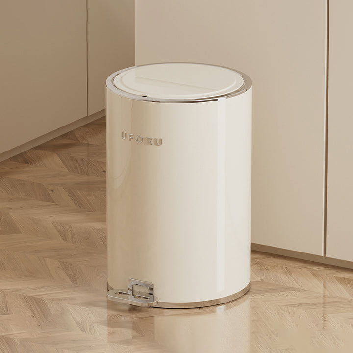 【ゴミ箱】ペダル付き クリーム風