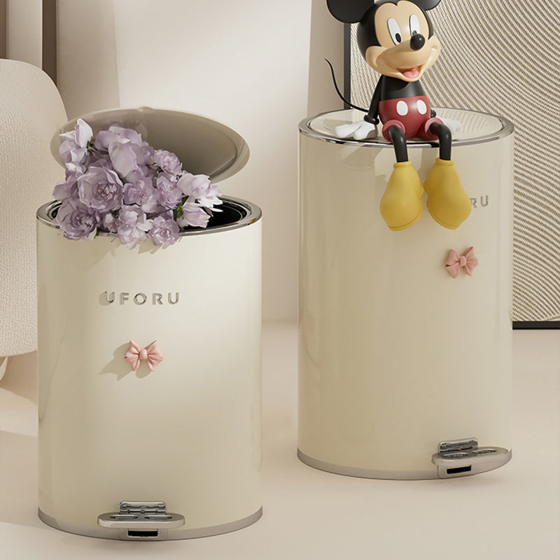 【ゴミ箱】ペダル付き クリーム風