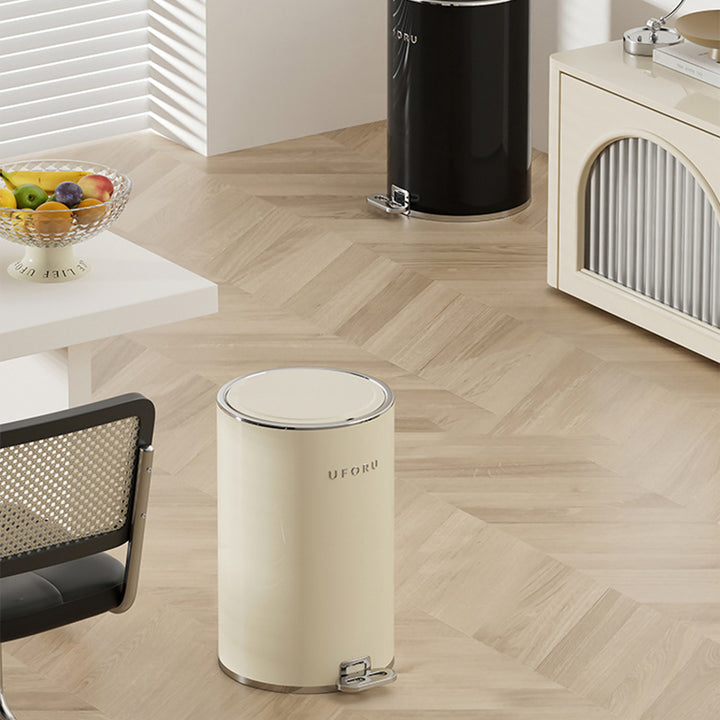 【ゴミ箱】ペダル付き クリーム風