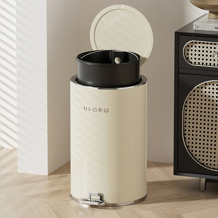 【ゴミ箱】ペダル付き クリーム風