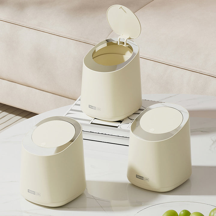 【ゴミ箱】蓋付き クリーム風