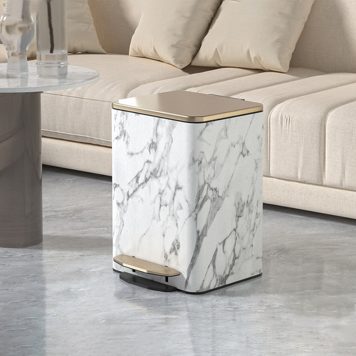 【ゴミ箱】ペダル付き PUレザー