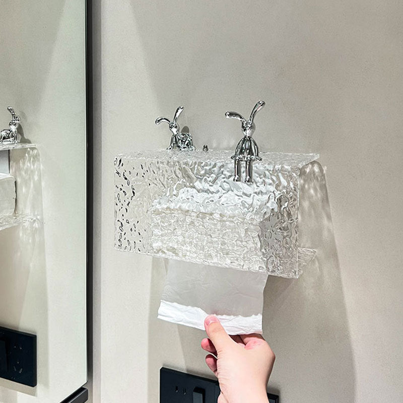 【ティッシュケース】高級感 水波模様 壁掛けタイプ