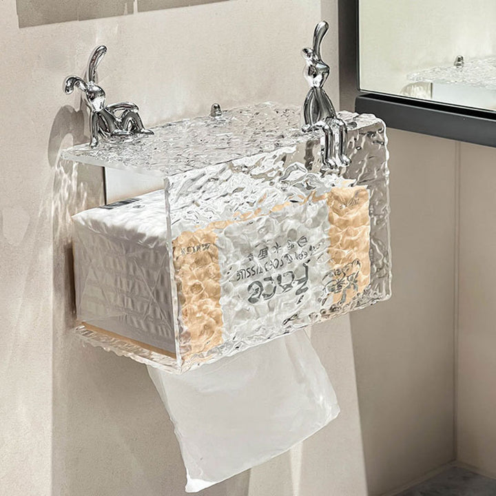 【ティッシュケース】高級感 水波模様 壁掛けタイプ