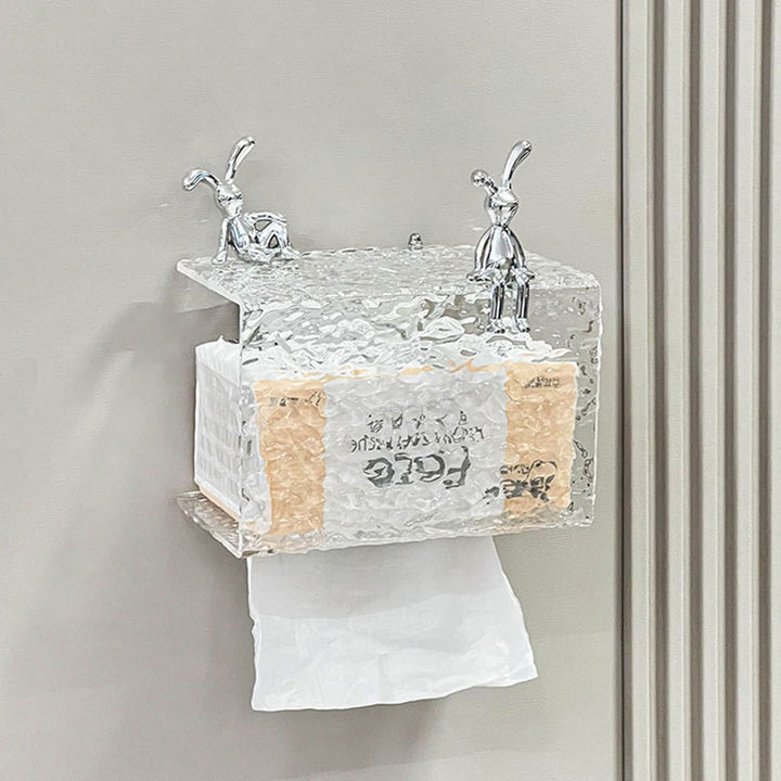 【ティッシュケース】高級感 水波模様 壁掛けタイプ