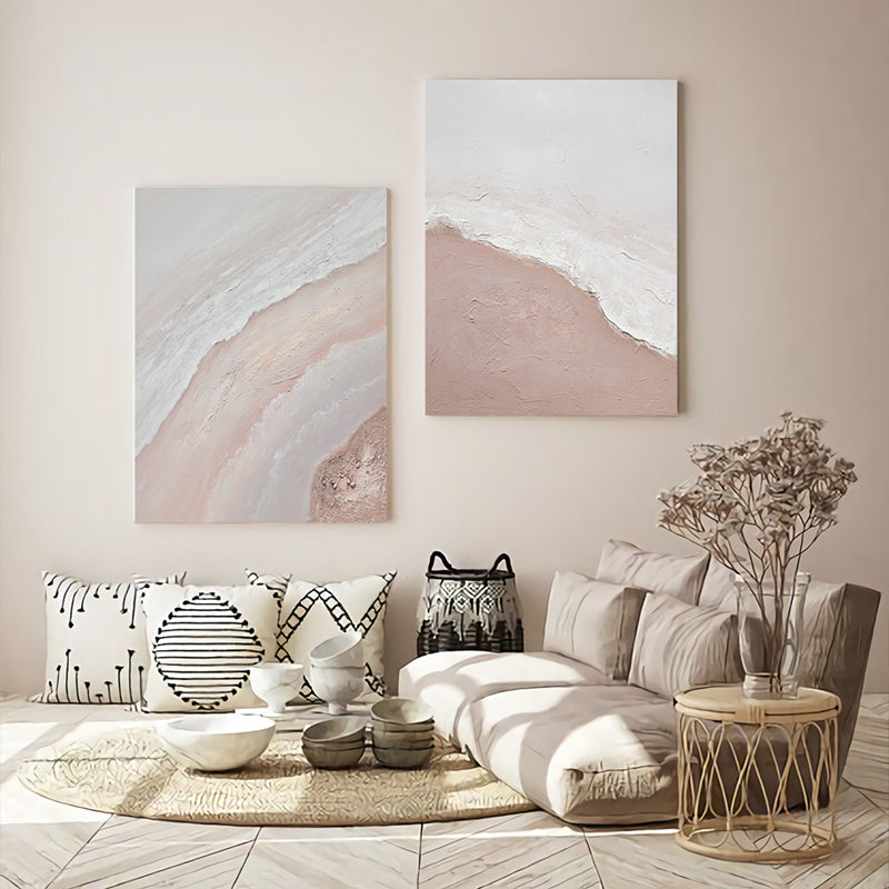 【掛絵】薄紅の幻想 ピンク系 選べる4タイプ 手描き油絵