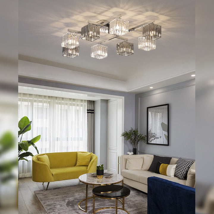 【シーリングライト】水晶ガラス型シーリングライト 調光調色