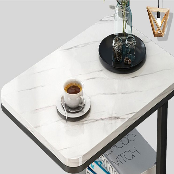 【サイドテーブル】マーブル模様おしゃれ 2色 セラミック天板の細部画像 安心の100日間返品交換保証