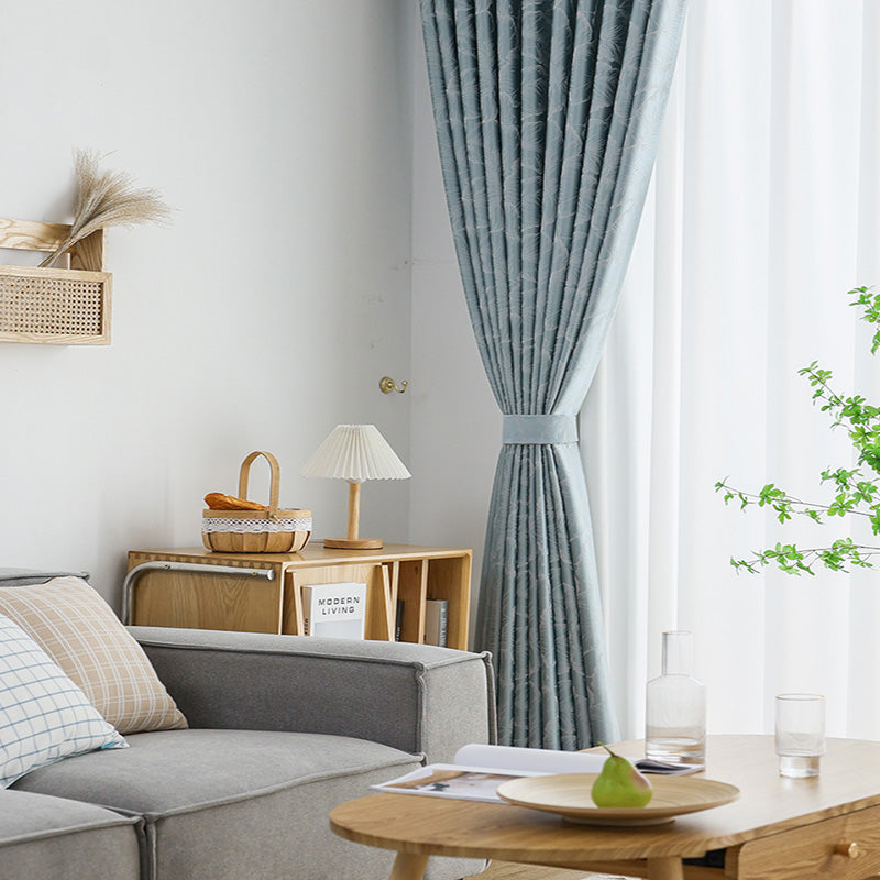 【ドレープカーテン】つるつるフランス風 選べる2色 ブルー(柄付け) ポリエステル100% 遮光1級