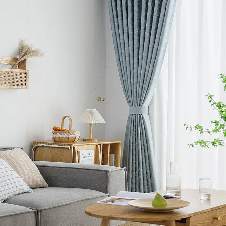 【ドレープカーテン】つるつるフランス風 選べる2色 ブルー(柄付け) ポリエステル100% 遮光1級