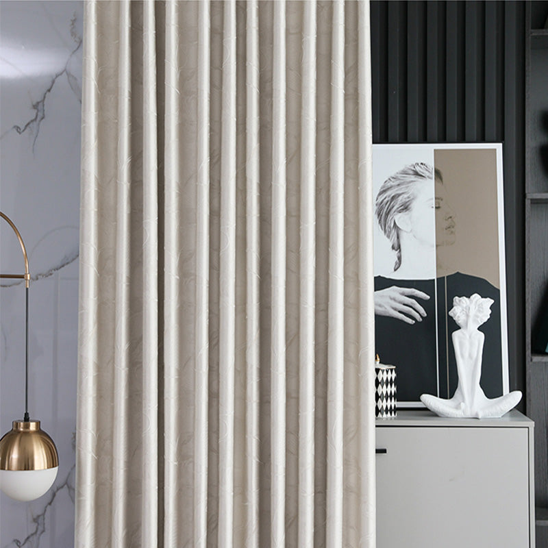 【ドレープカーテン】贅沢感 銀白色 カーテンの細部画像 シルバー(柄付け) ポリエステル100% 遮光1級