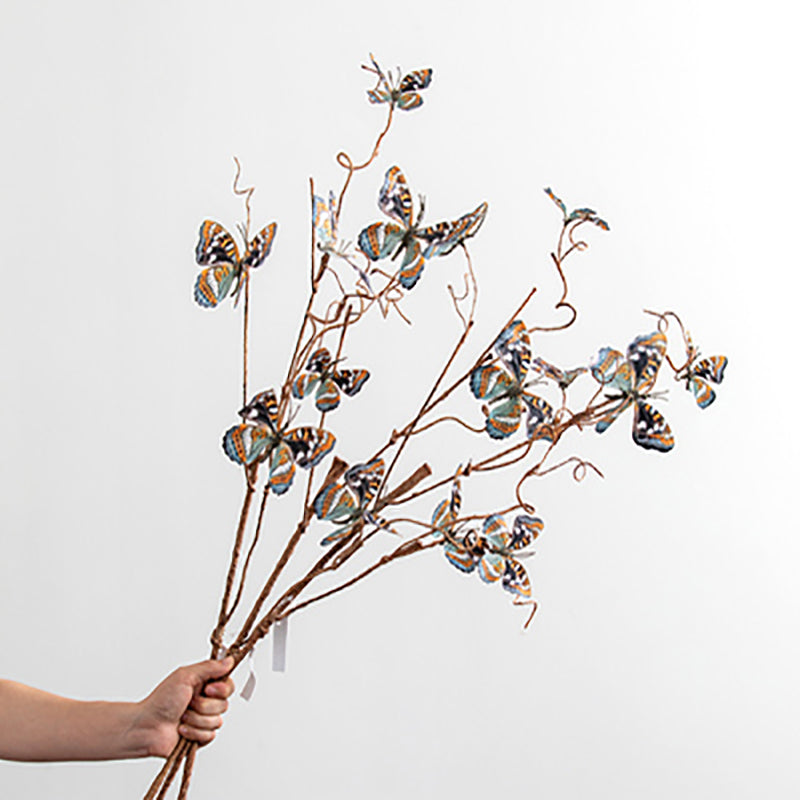 【造花 】レトロ 枯れ葉 蝶フェイク 生け花