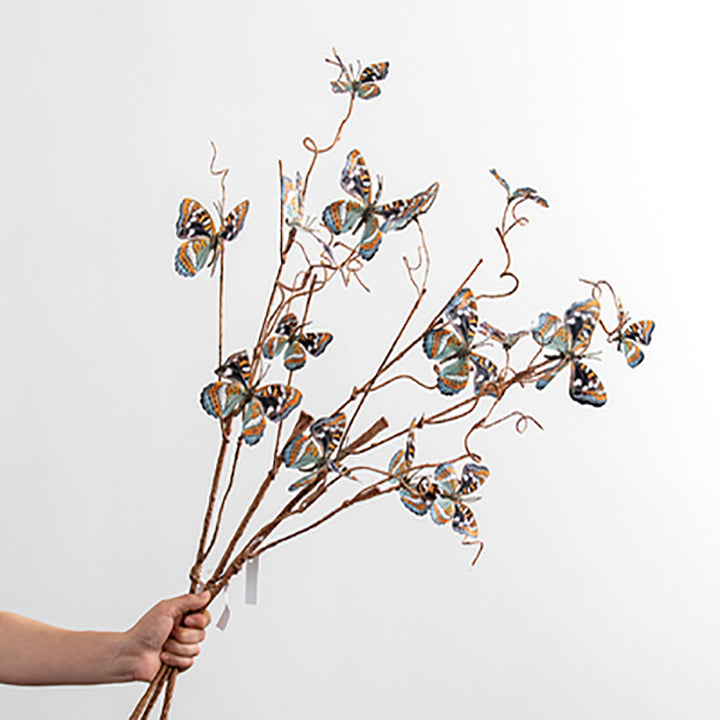 【造花 】レトロ 枯れ葉 蝶フェイク 生け花