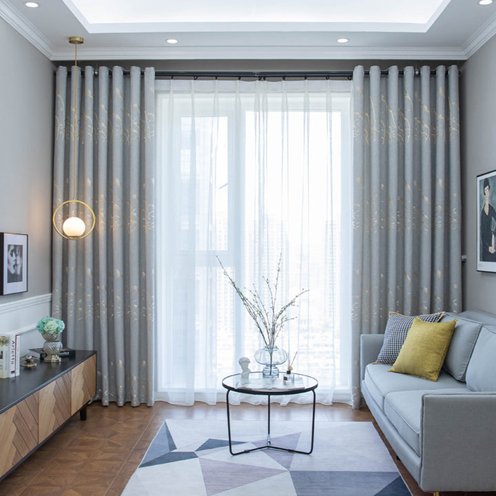 【ドレープカーテン】ジャガード織 選べる24色柄 浅いブルー(柄付け) ポリエステル 遮光1級 1.5倍ヒダ(2つ山)