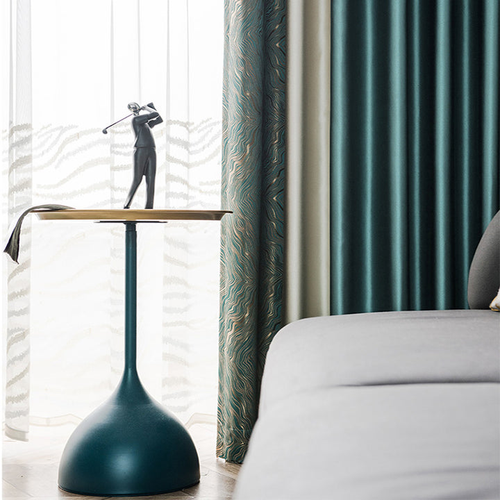 【ドレープカーテン】高級感フランス風 選べる8色 カーテンの細部画像 濃いグリーン(柄付け)+アイボリー+濃いグリーン ポリエステル100% 遮光1級