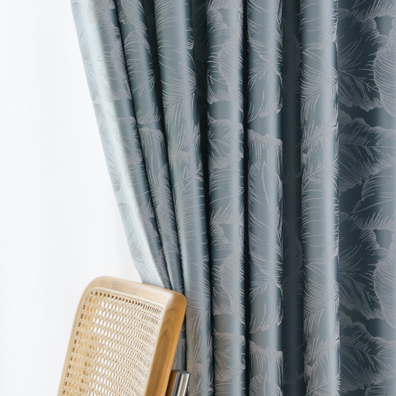 【ドレープカーテン】つるつるフランス風 選べる2色 カーテンの細部画像 ブルー(柄付け) ポリエステル100% 遮光1級