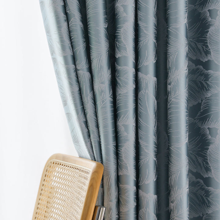 【ドレープカーテン】つるつるフランス風 選べる2色 カーテンの細部画像 ブルー(柄付け) ポリエステル100% 遮光1級