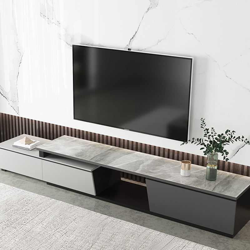 【テレビボード】伸縮式テレビボード 北欧 選べる2色 グレー+グレーセラミック天板 伸縮式180~270*40*39