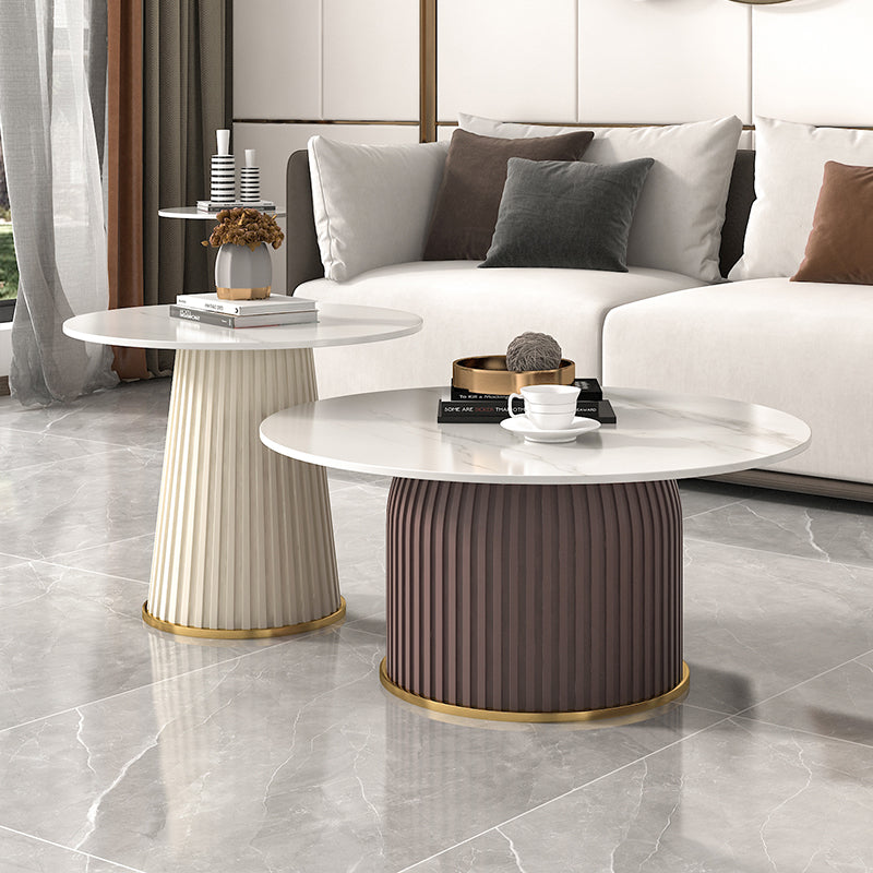 【ローテーブル】渦巻き模様 高テーブル+低テーブルA 直径40+直径80 100日間返品交換保証制度