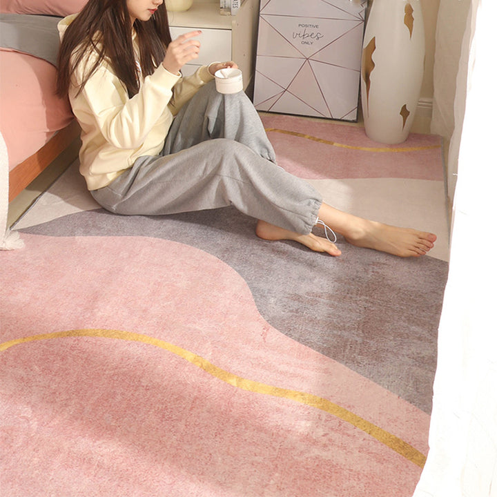 【カーペット・ラグ】モダンデザイン ピンク 選べる4種