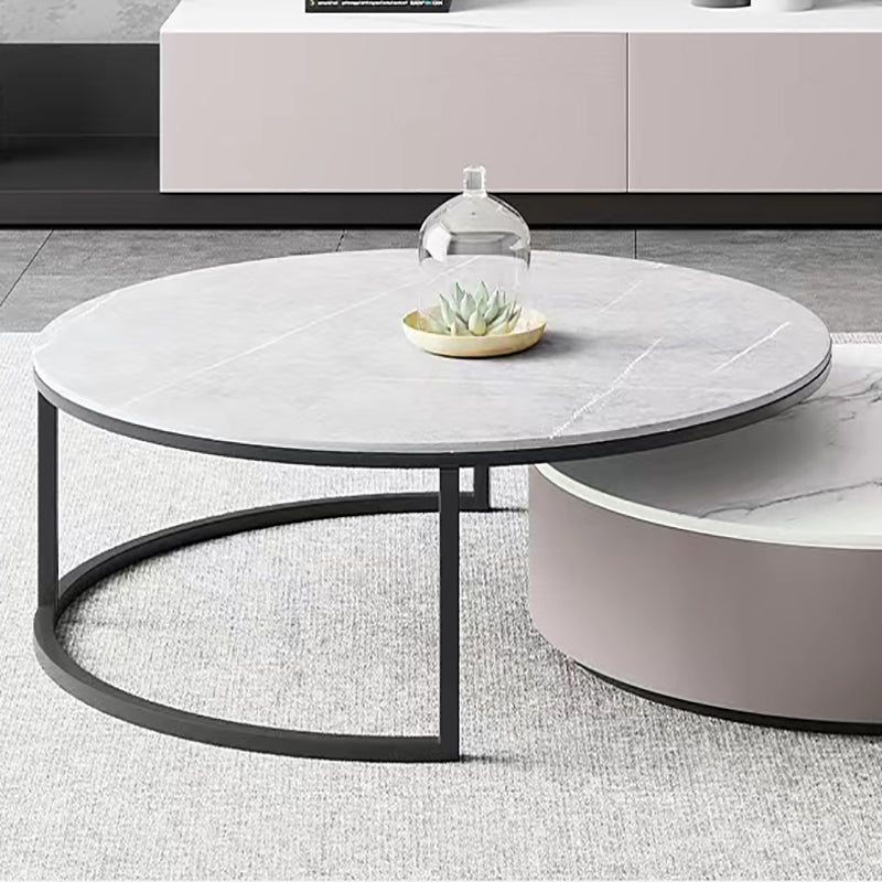 【ローテーブル】グレー系ラウンド 高いテーブルの細部画像 高いグレー直径80 100日間返品交換保証制度