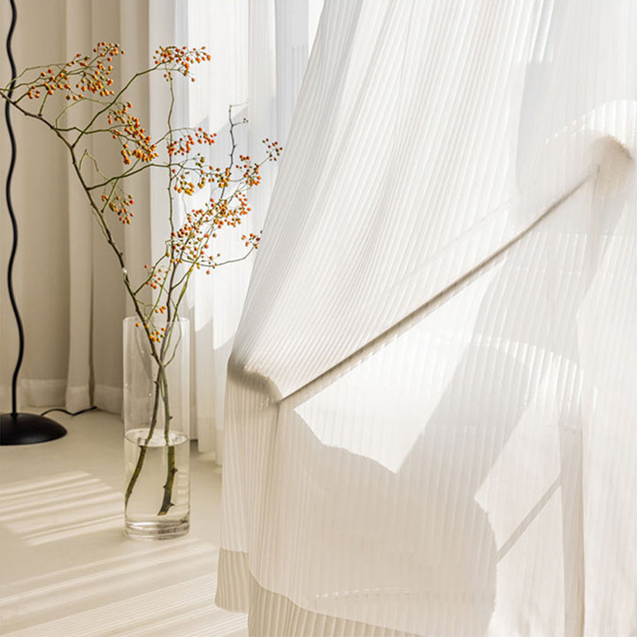 【レースカーテン】ストライプ調 選べる2色