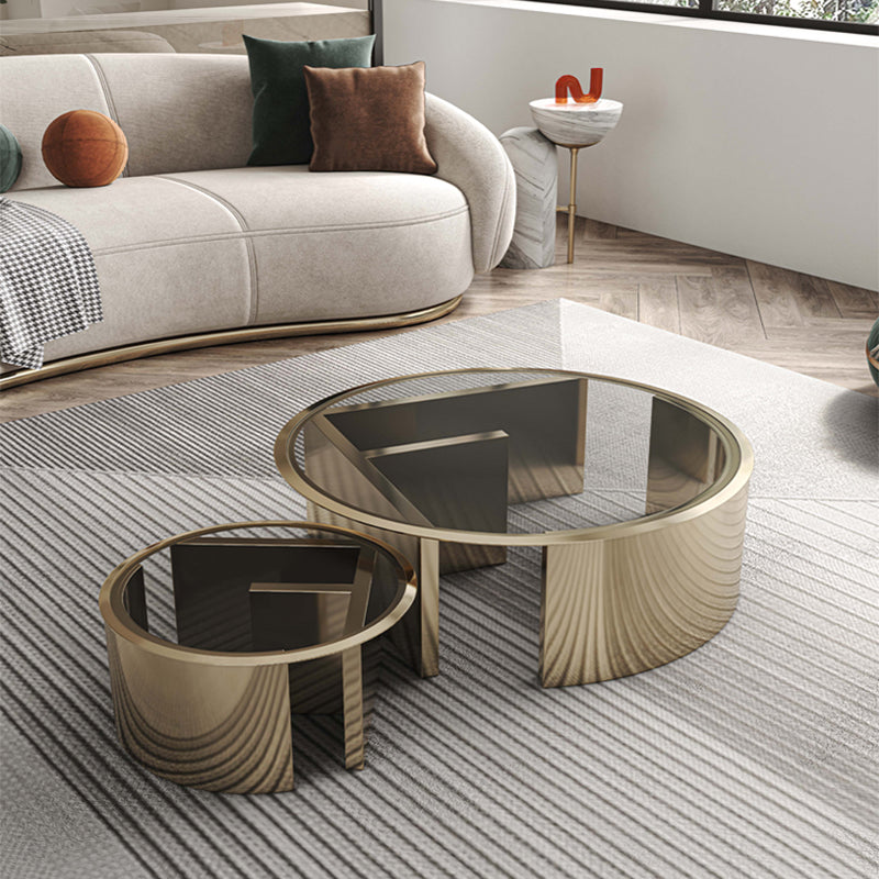 【ローテーブル】黒金ラグジュアリー ゴールド 80+50ローテーブルセット 100日間返品交換保証制度