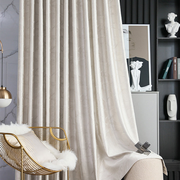 【ドレープカーテン】贅沢感 銀白色 カーテンの細部画像 シルバー(柄付け) ポリエステル100% 遮光1級